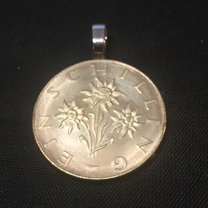 Austrian edelweiss coin pendant